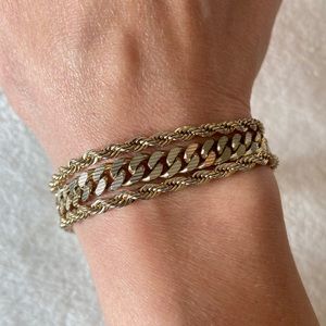 Vintage Gold Toned Three Strand Bracelet.